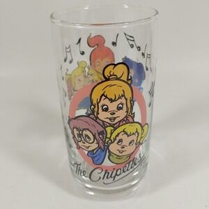 1985 VINTAGE ALVIN AND THE CHIPMUNKS COLLECTOR'S GLASS - THE CHIPETTES‎